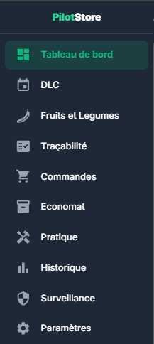 Menu modulaire PilotStore